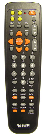 SC53 Infrared Remote - 53 Keys - Multiple Device Control Key Layout with Full Overlay